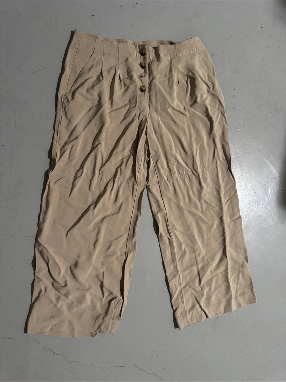 LOFT Beige Button-Front Chinos size 10